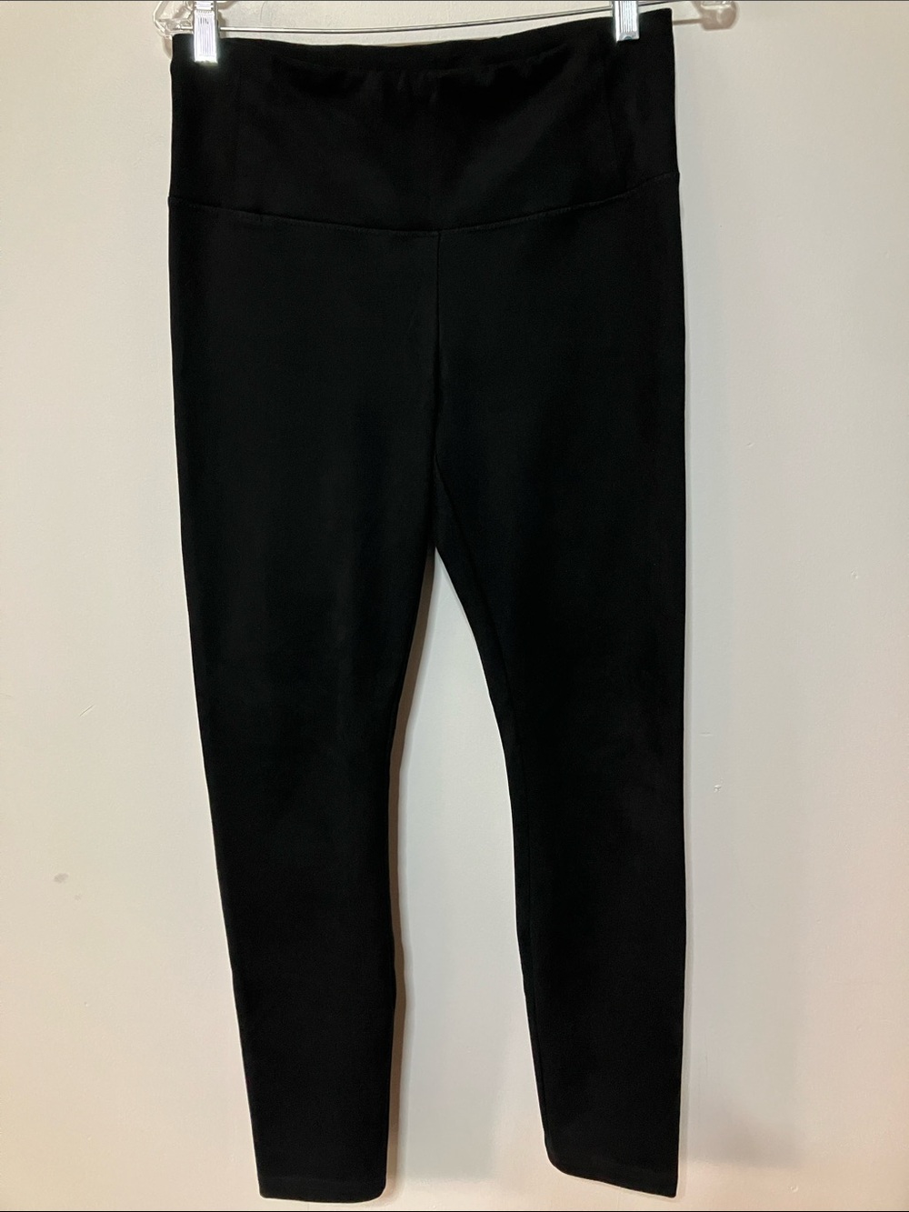 Hilary Radley Black Faux Suede High Rise Stretch Leggings Tummy Control Women 4